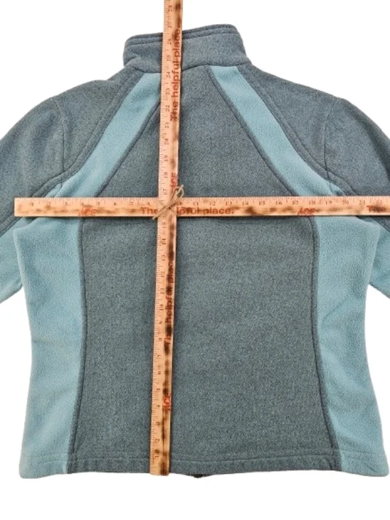 Woolrich Full Double Zip Fleece Jacket Women's L Teal Blue Outdoor Hiking Warm - Picture 7 of 11